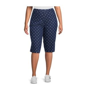 Just My Size Flamingo Print Pull On Pocket Capris 3X NEW
